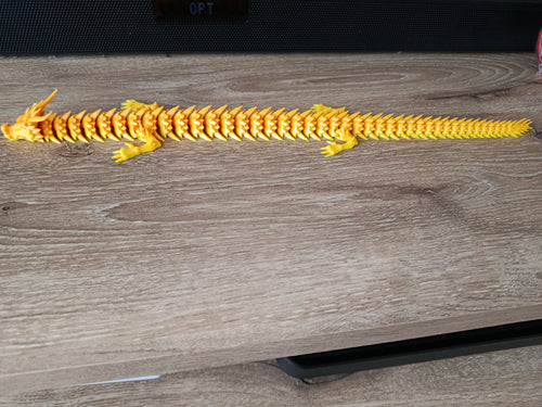 "3D-gedruckter beweglicher Drache in bunter Farbe, 40 cm lang mit flexiblen Gelenken"