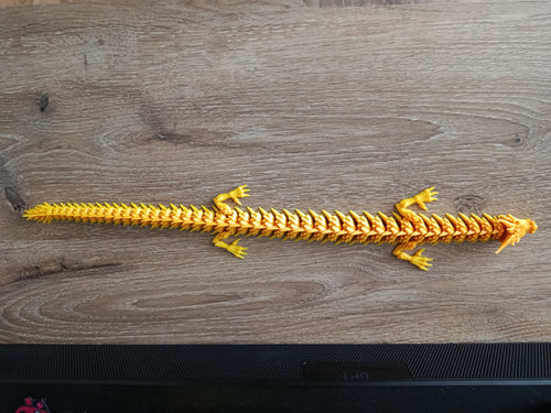 "Beweglicher Drache Schlüsselanhänger 3D-Druck Detailansicht"